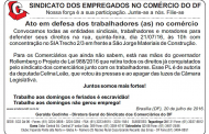 Ato em defesa dos trabalhadores (as) no comércio