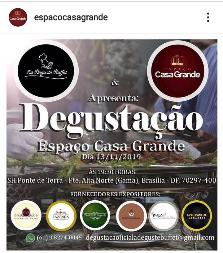 Noivas de Brasília e entorno, tem degustação no Espaço Casa Grande!