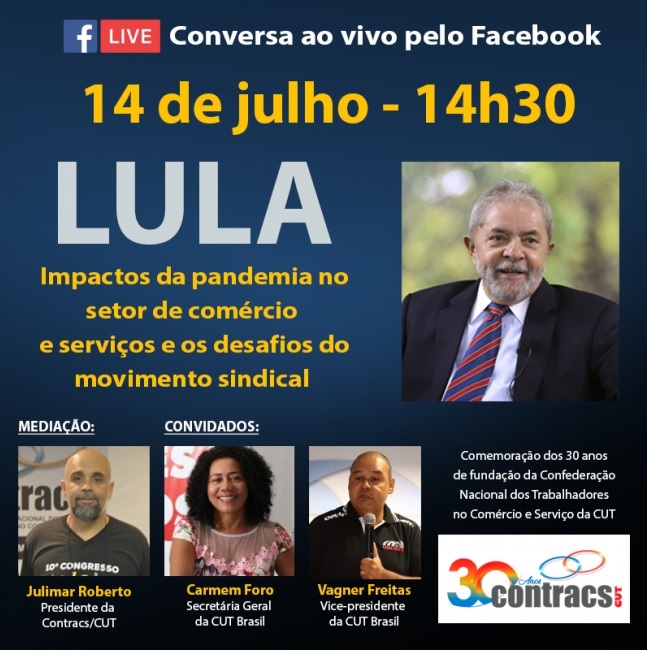 Contracs/CUT comemora 30 anos em LIVE com o Lula