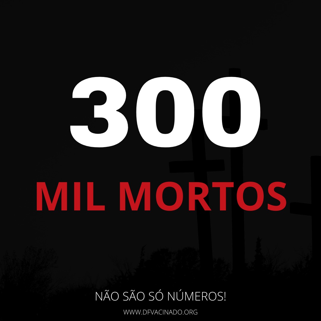 Brasil atinge 300 mil mortes por Covid-19