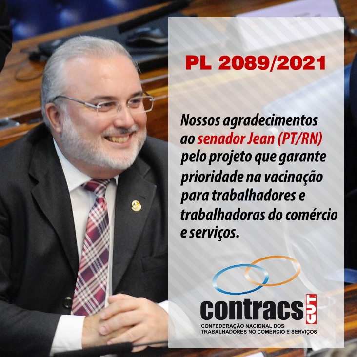 Senador Jean apresenta PL que inclui trabalhadores no comércio e serviços como prioritários na vacinação