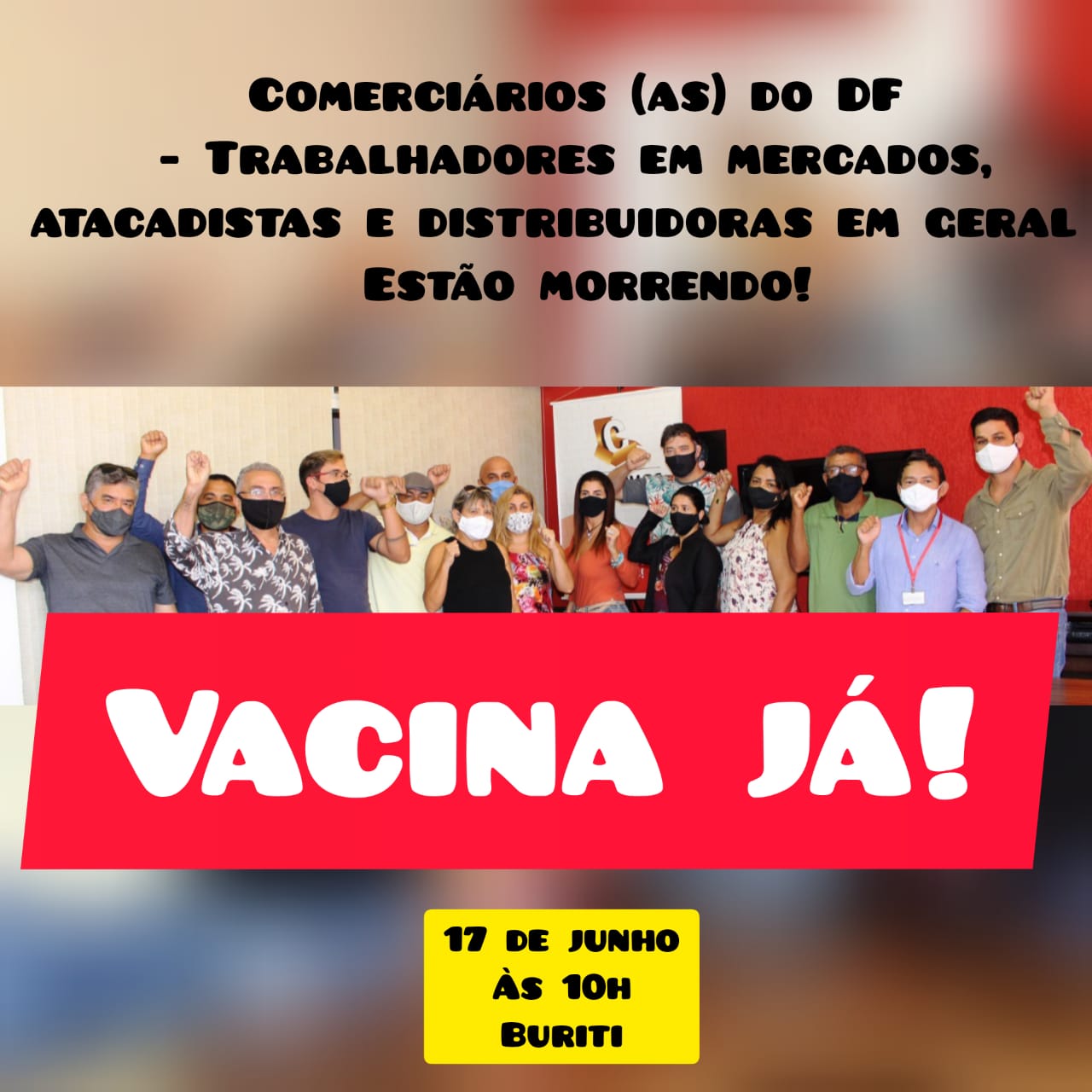 Os comerciários (as) estão morrendo! Ato por vacina já!