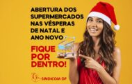 Sindicom informa sobre o fechamento dos supermercados nas festas de fim de ano