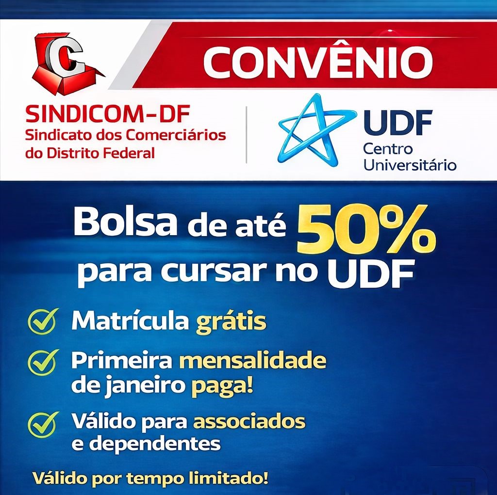 Sindicom e UDF garantem até 50% de bolsa de estudo para associados e dependentes