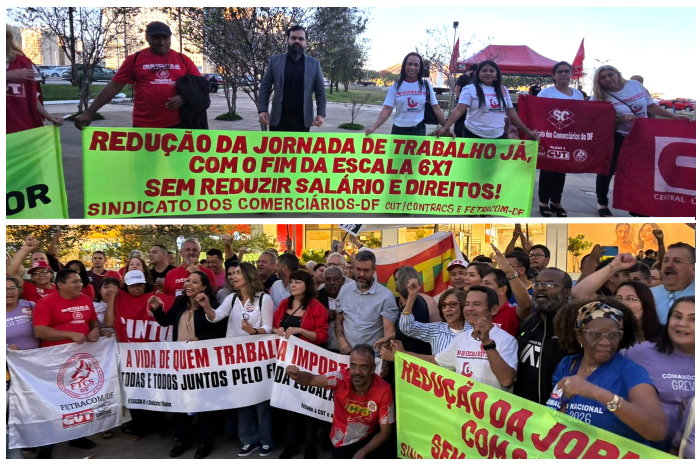 Comerciários participam de ato em Brasília pelo fim da escala 6x1